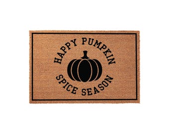 Happy Pumpkin Spice Season Doormat - Autumn Fall Front Porch Decor