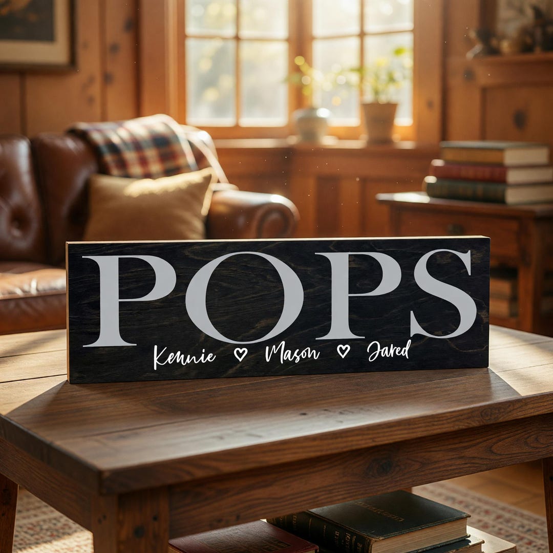 Pop Daddy Signs Custom Father's Day Gift for Pops: Sign With Grandkids' Names, Grandpa ...