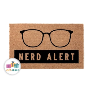 Doormat Nerd Alert Glasses Funny Doormat Door Mat New Home Gift Doormats Best Gift For House Warming Closing Gift Housewarming Gift 4083**