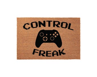 Gamer Doormat, Control Freak Welcome Mat, Funny Gaming Gift, Housewarming Gift, New Home Video Game Door Mat, Entryway Decor