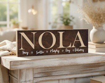 Personalized Family Name Sign, Custom Wood Sign, Last Name Housewarming Gift, Wedding Gift, Anniversary Custom