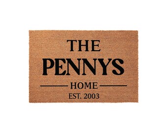 The Last Name Family Home - Custom, Personalized Welcome Doormat Gift