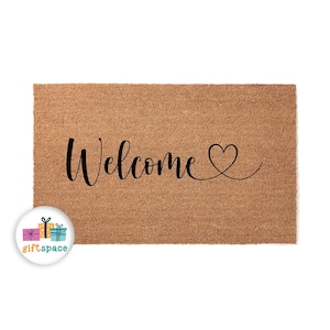 Doormat Welcome Mat Heart Cute Doormat gift for her gift for home doormat girlfriend gift farmhouse unique gift front door mat front 3213**