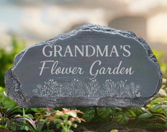 Custom Engraved Grandma's Garden Stone | Personalized Outdoor Plaque 7855