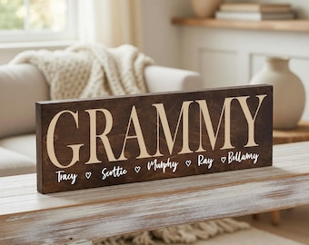 Custom Mother's Day Gift For Grandma, Nana, Mimi, Grammy, Gigi, Nonna, Wood Sign