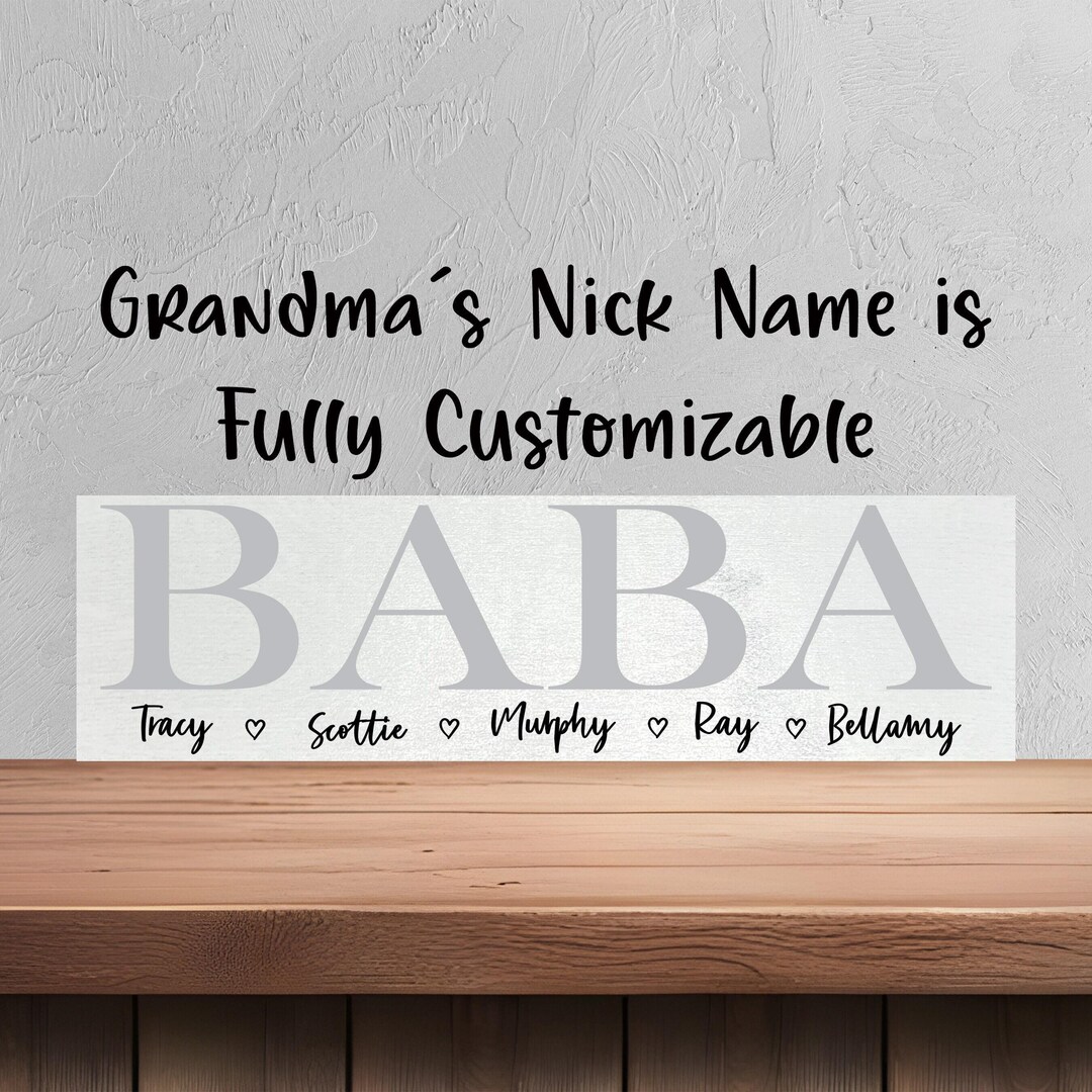 Personalized Baba Wood Sign - Custom Mother's Day Gift 7414 - Etsy