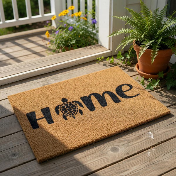 Turtle Doormat, Coir Doormat, Housewarming Gift, New Home Gift, Welcome Mat, Front Door Mat, Entryway Rug, Funny Doormats, Wedding