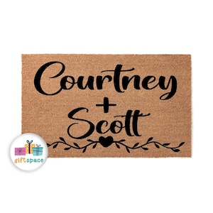 Girlfriend Boyfriend Custom Doormat | Welcome Mat | Custom Door Mat | Engagement Gift | Couples Home Decor | Personalized Gift 4654