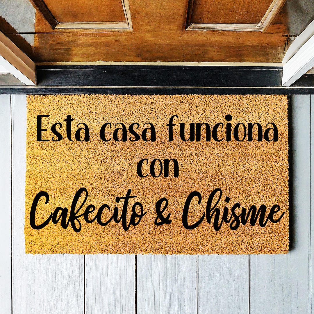 Esta Casa Funciona Con Cafecito & Chisme - Doormat, Outdoor Rug ...