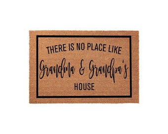 Grandma and Grandpa Welcome Mat, Coir Doormat for Birthday, Grandparents Day Christmas Gift
