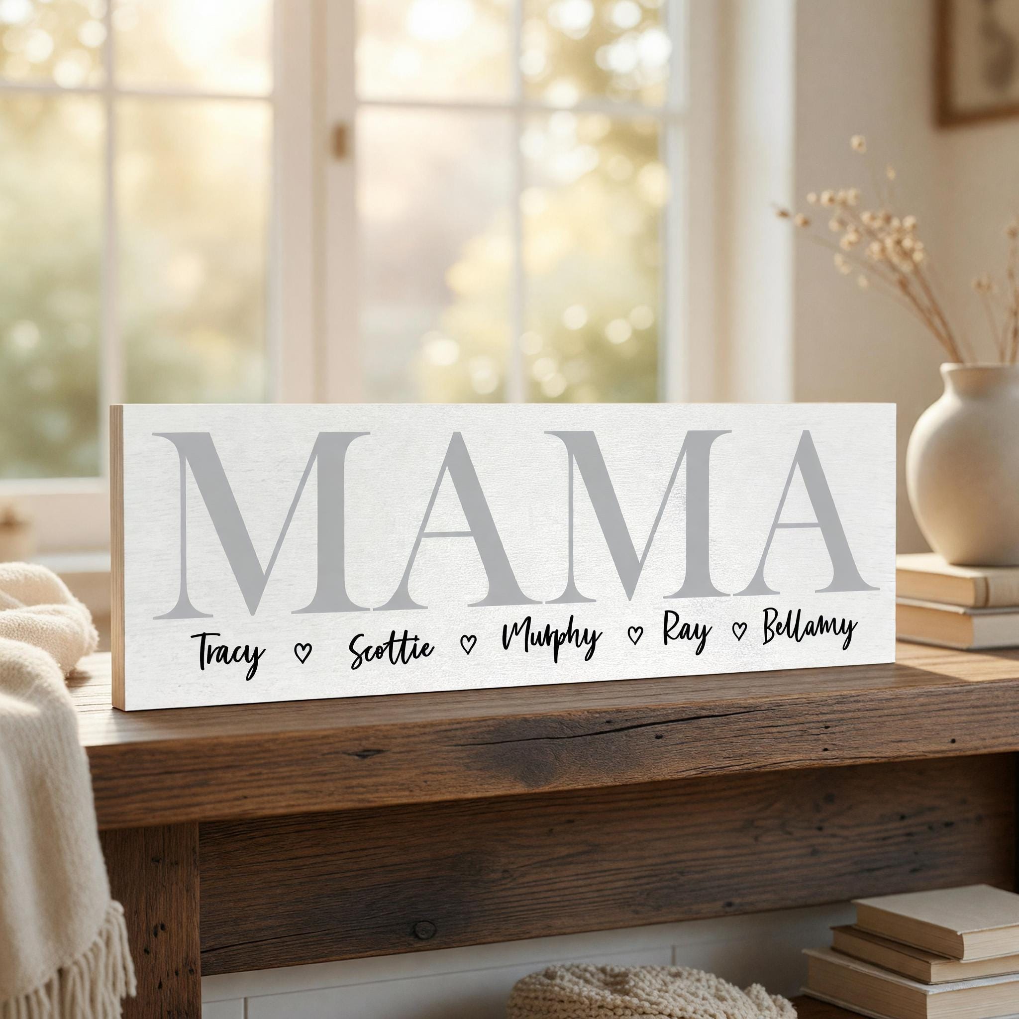 Personalized Mama Sign With Names, Custom Name Sign, Mother's Day