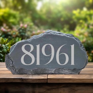 Custom Address Rock Plaque | Engraved Garden Stone, Personalized House Number Outdoor Sign, Entryway Home Décor Gift 7855
