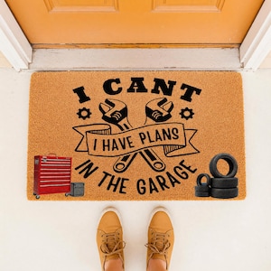Garage Plans Personalized Doormat - Funny Mechanic Workshop Welcome Mat