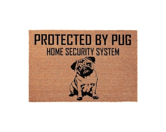 Pug Doormat, Funny Doormats, Welcome Mat, Housewarming Gift, Dog Lover Gift, Pug Lover New Home Pet Owner Decor, Door Mat