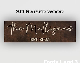 Personalized Family Name Sign, Custom Wood Sign, Last Name Established Housewarming Gift, Wedding Gift, Anniversary