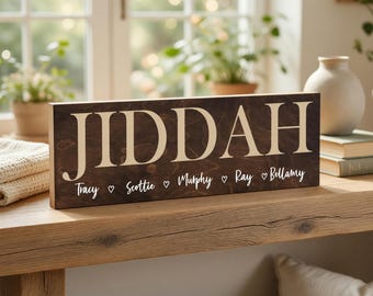 Personalized Grandparent Name Sign, Custom Wood Sign, Grandchildren Family Name Mothers Day Gift, Grandma Gift Idea