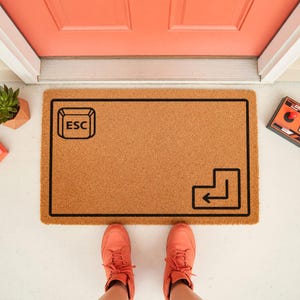 Keyboard Esc and Enter Key Doormat - Funny Tech Gift for New Home