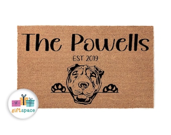 Custom Doormat Shar Pei Dog Doormat Dog Gift Closing Gift