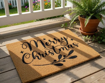 Merry Christmas Doormat, Holiday Doormat, Welcome Mat, Christmas Gift, Winter Door Mat, Funny Doormats, Door, Holiday Gift