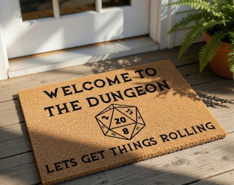 Dnd Doormat, Funny Dnd Gift, Welcome Mat, Dungeons And Dragons Decor, Mat, Housewarming Gift, D20 Door Funny Doormats, Door