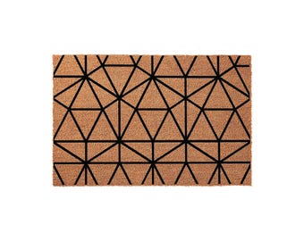 Modern Geometric Triangle Pattern Coir, Front Door Outdoor Welcome Mat