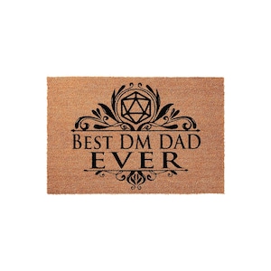 Dnd Dad Gift Doormat, Best DM Dad Ever Welcome Mat, Fathers Day Gift, Funny Tabletop Game Decor, Nerdy Dungeon Master Present