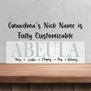 Abuela - Mother&#39;s Day Gift for Abuela - Personalized Gift for Grandma  - Personalized Gift -  Gift from Grandkids - Nana - 7414