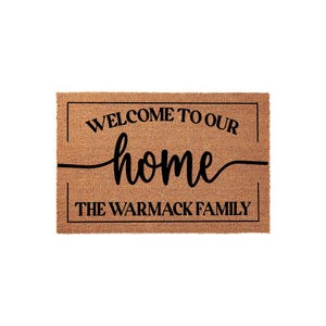 Personalized Family Doormat, Custom Welcome Mat, Housewarming Gift, New Home Gift, Custom Doormat, Family Name Door Mat, Entry Rug