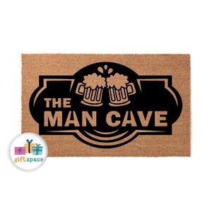 Welcome Mat Doormat: Man Cave Style (First Home, New House Gift 5913)