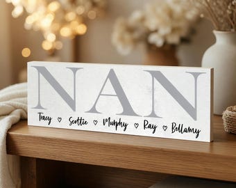 Personalized Nan Gift Sign, Custom Wood Sign For Grandma, Mother's Day Gift, Nana Grandchildren Keepsake For Nana Grandma