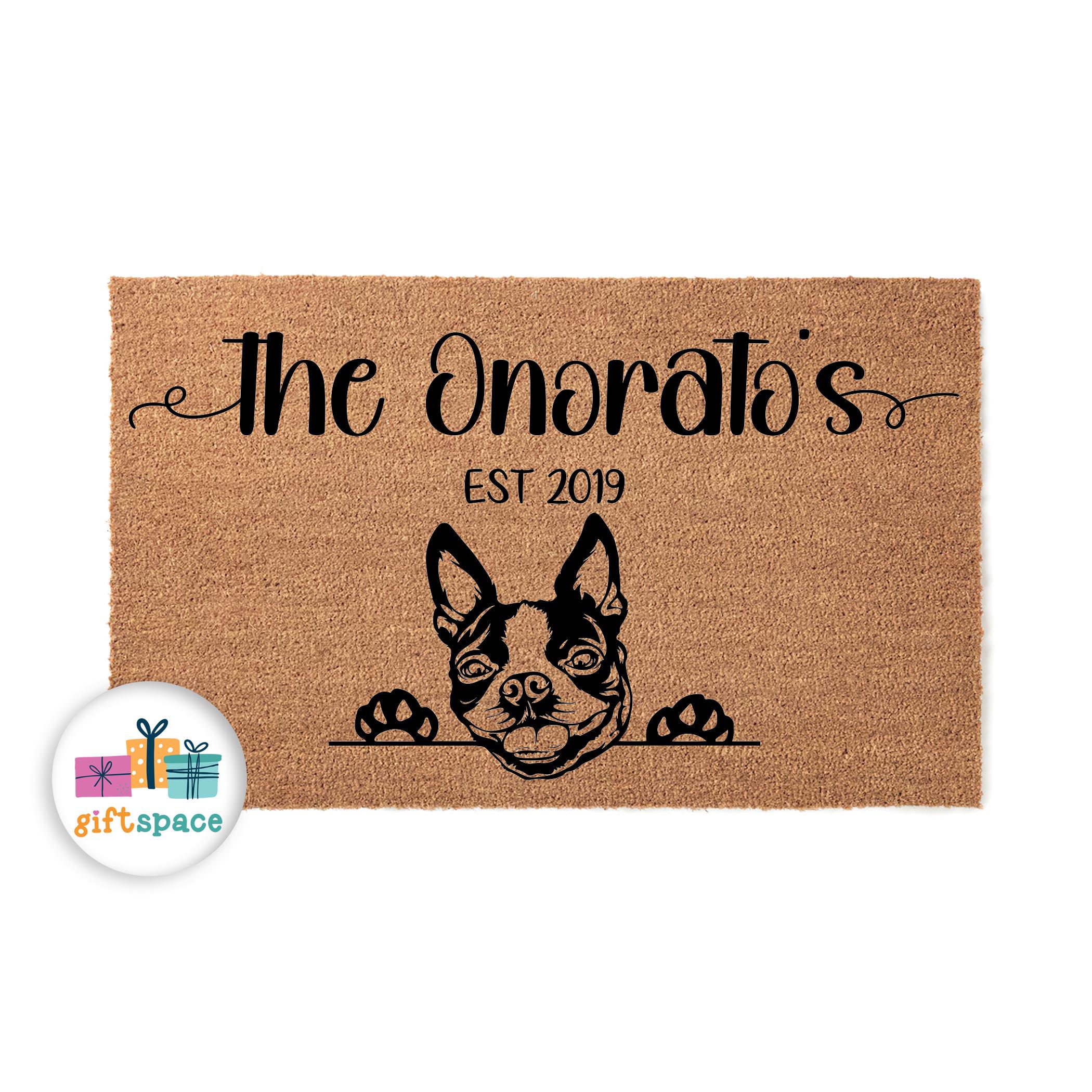 Custom Doormat Boston Terrier Doormat Dog Owner Doormat