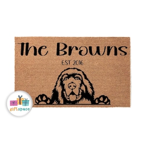 Custom Doormat - Newfoundland Dog Doormat - New Home Gift - Dog Owner - Welcome Mat - Dog Mom - Dog Mom Gift - Personalized Gift 7473