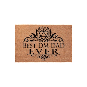 Best DM Dad Ever Doormat, Tabletop RPG D20 Welcome Mat, Front Porch
