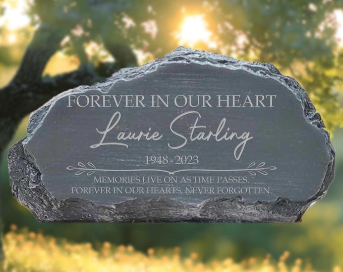 Custom Engraved Memorial Garden Stone | Personalized Sympathy Gift 7855