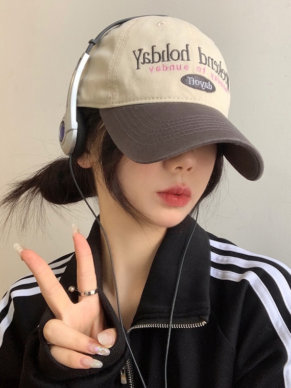 Retro Color blocked Baseball Capkorean Style Versatile Soft top Capwide Brim Hat2023 New Womens Hat girl s Hat girl s Cap Etsy