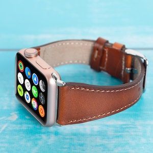 Apple Watch Band, Leather iWatch Band, Genuine Leather, Handmade Strap, Apple Watch Accessory, Apple Watch Bracelet, iWatch Leather Band
