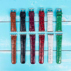 Handgemaakte leren Apple Watch-band: past op 38-49 mm, roestvrijstalen gesp