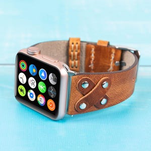 Handmade Genuine Leather Apple Watch Band, Elegant & Stylish, Fits All Series 1-10, Ultra - Perfect Gift for Special Occasions, iWatch Band