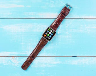 Apple Watch-bandje voor dames, krokodillenleren bandje 41 mm 45 mm