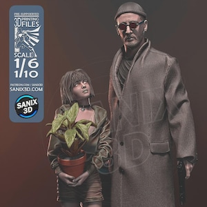 Diorama di Léon e Mathilda, scala 1/6 e 1/10, statuetta in resina di alta qualità, dipinta o non dipinta, statua, collezione di film cult, stampata in 3D