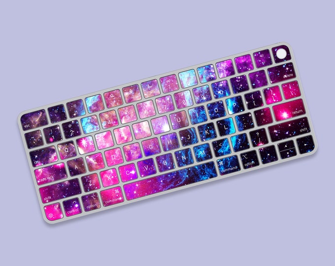 Cosmic Clusters Keys Sticker for Apple Magic Keyboard | Galaxy Mosaic Magic Keyboard Decal | Starry Effect Magic Keyboard Protective Skin