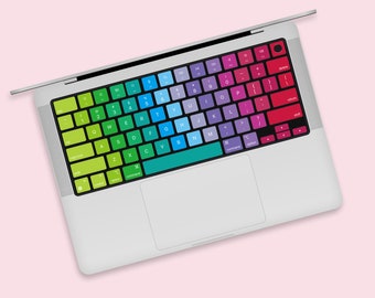 Rainbow Spectrum Colorful MacBook Keyboard Skin | Multicolored Keyboard Art MacBook Air Keyboard Sticker | Colorful MacBook Keyboard Layout