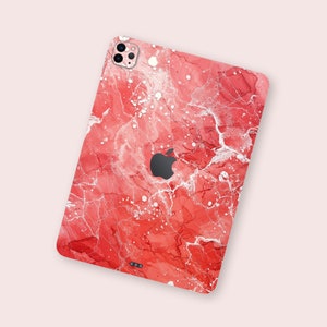 Elegant Artistic Red Marble Texture iPad Air Skin | Fluid Art iPad Pro Skin | Bold Colors iPad Protective Decal | Visual Impact iPad Wrap