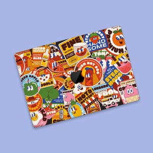 Lively Protection for Your MacBook Pro with Vintage Badges Design MacBook Skin, Celebrate Retro Aesthetics, Badge Design, MacBook Air Decal