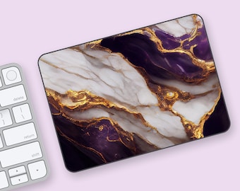 Lila Marmor mit Goldadern Magic Trackpad Skin | Reiche Marmor Textur Magic Trackpad Cover | Künstlerischer Natural Chaos Magic Trackpad Aufkleber