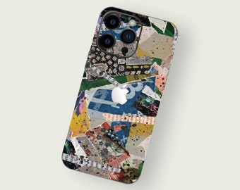 Collage Artwork iPhone Skin | Newspaper Fragments iPhone Cover | Graffiti Details iPhone Decal | Street Art Inspiration iPhone Skin