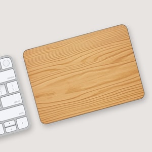 Natural Wood Apple Magic Trackpad Cover | Earthy Tone & Minimalist Look Magic Trackpad Skin | Organic Pattern Magic Trackpad Protective Wrap