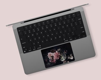 Dark Floral Luxe MacBook Trackpad Skin | Fit MacBook Pro 14,16 and MacBook Air | Blooming Design | Wear-Resistant | Apple Gear