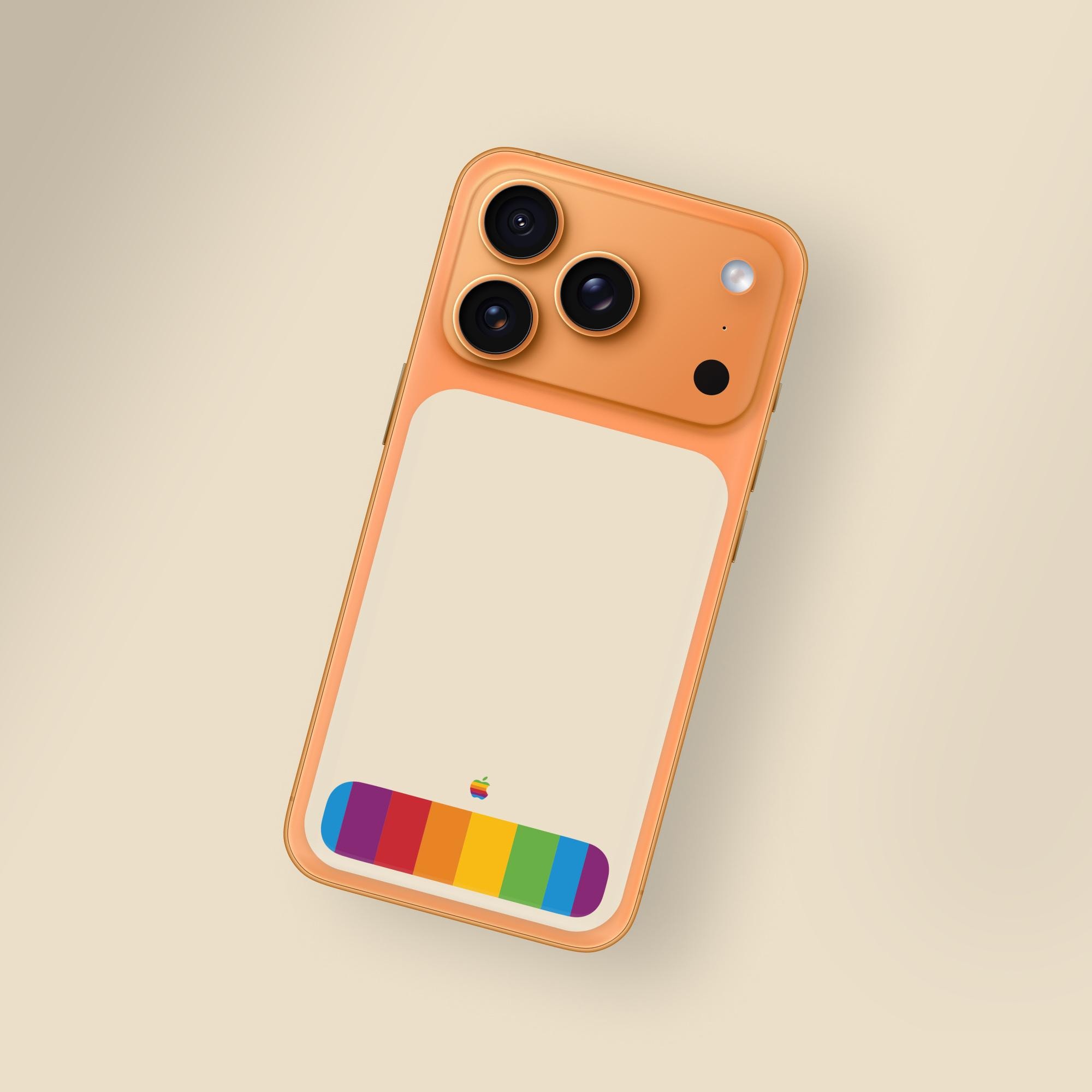 Retro Tech Era iPhone 17 Pro Back Glass Only Sticker – Ainbow Logo