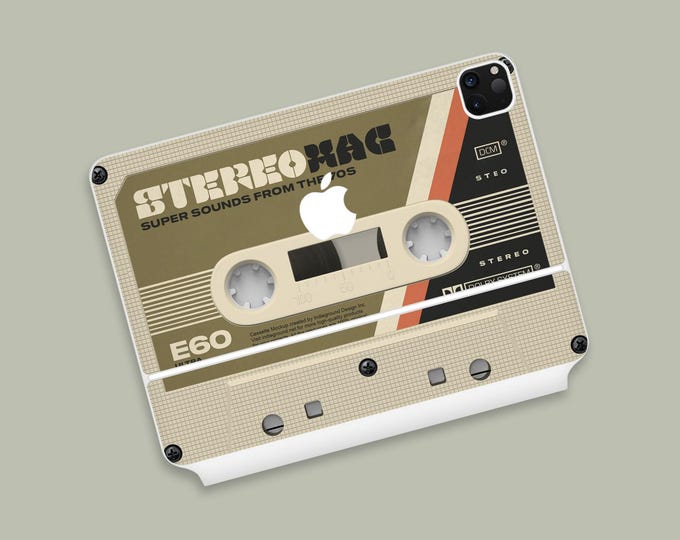 Retro Cassette Skin for Magic Keyboard for iPad | Vintage Tape Design iPad Magic Keyboard Skin | 70s Soundtrack iPad Magic Keyboard Decal